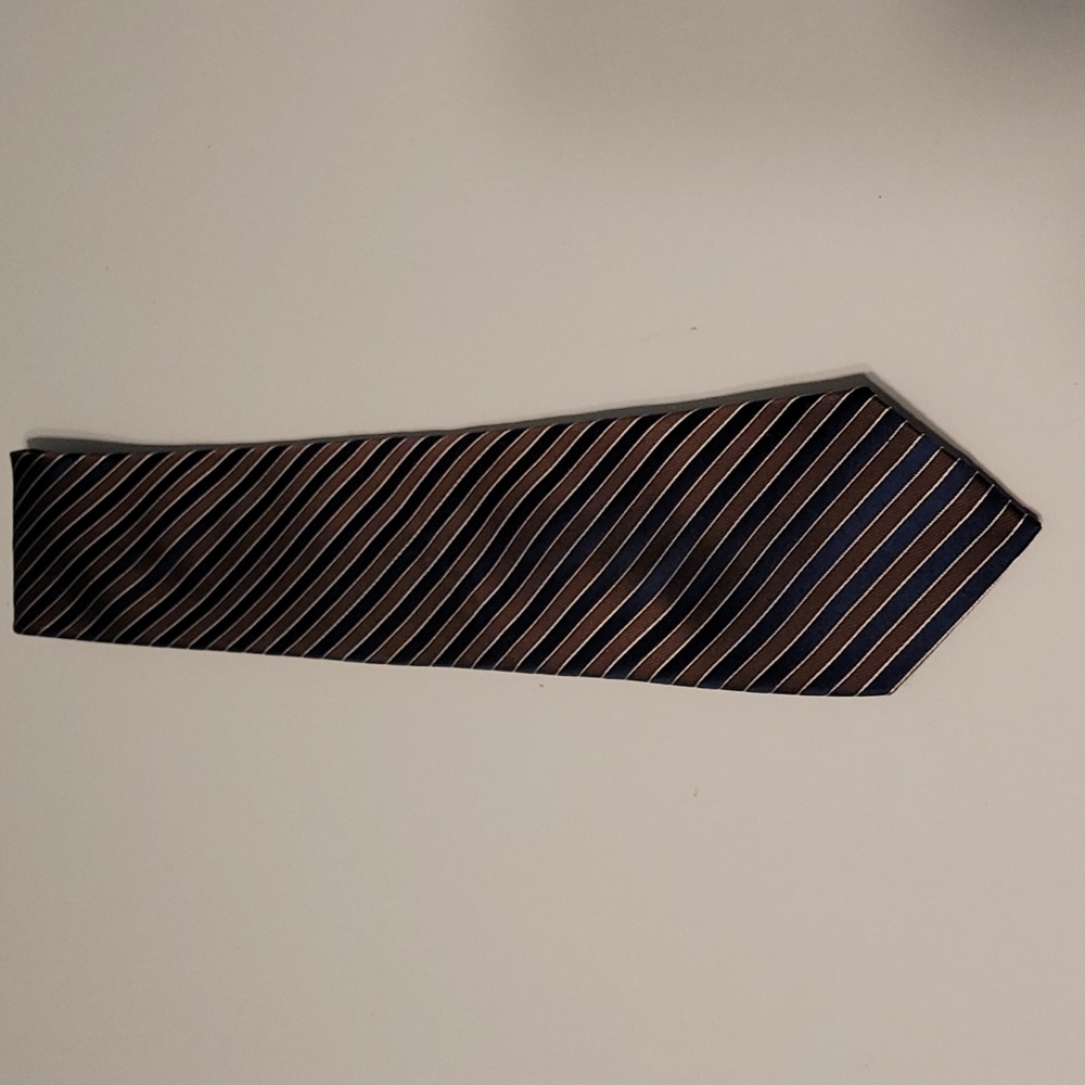 Nautica Brown and Navy Stripe Tie